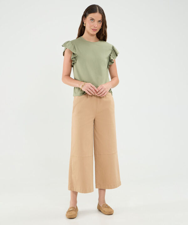 Pantalon Con Pretina Encauchada Para Mujer image number null