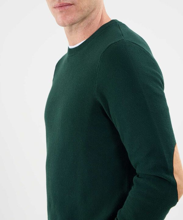 Saco Cuello Redondo Con Coderas Para Hombre image number null