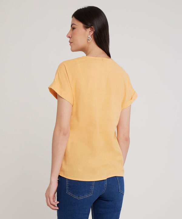 Blusa Manga Corta Corrida Unicolor image number null
