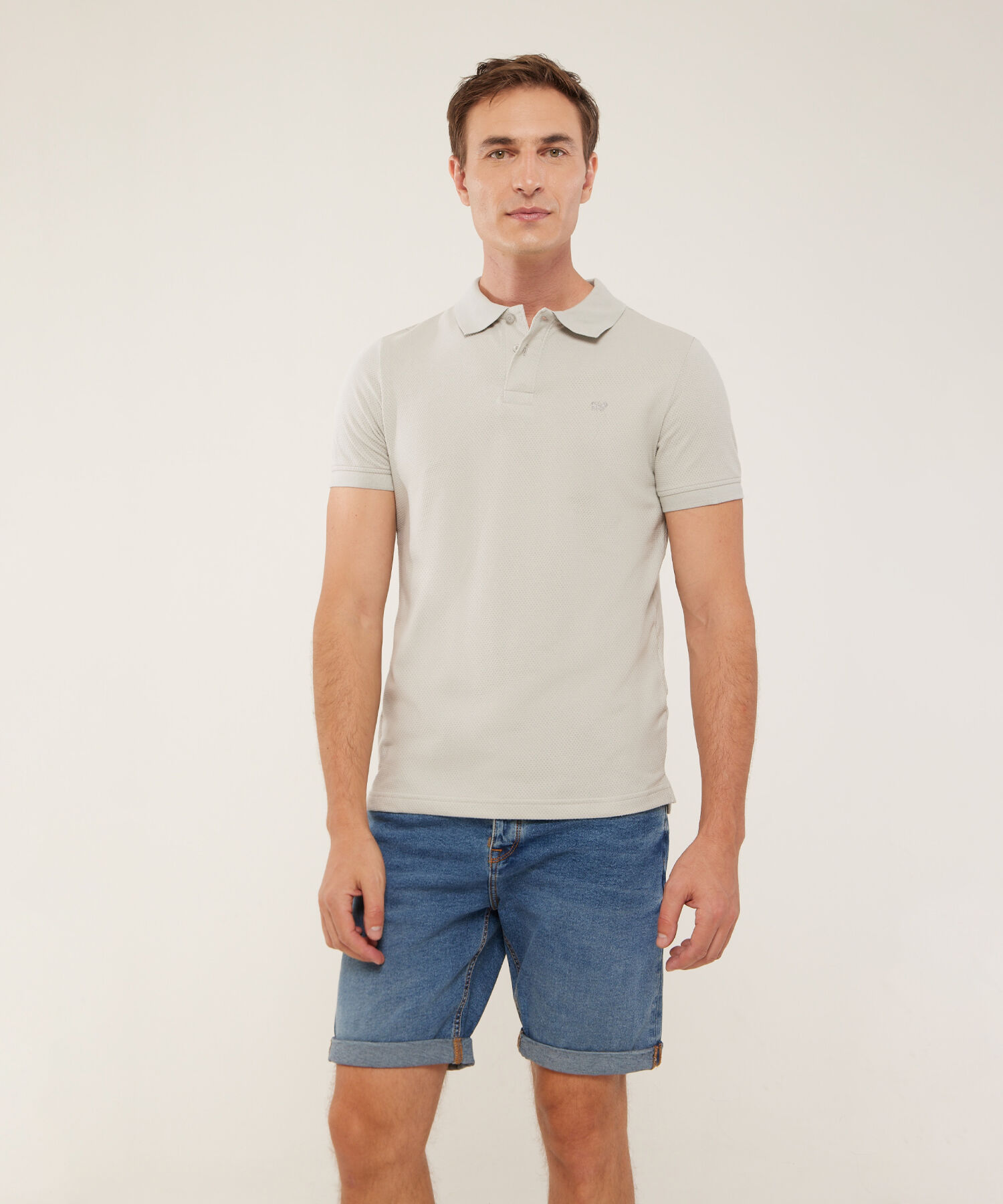 Bermuda En Denim Con Guardapolvos
