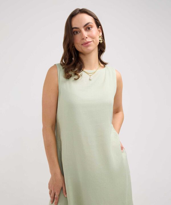 Vestido en Efecto Lino image number null