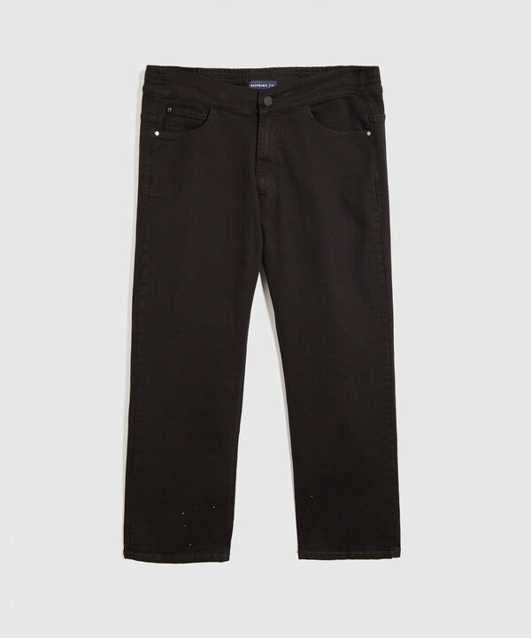 Jean Straight Crop Con Pedreria Para Mujer image number null