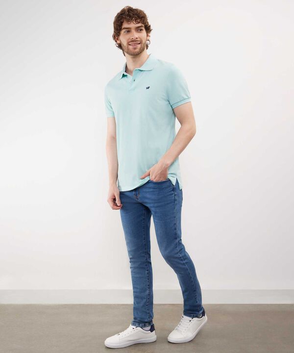Polo Tejido Unicolor Cuello Y Puños Tejidos,Sin Bolsillo Con Hiladillo. image number null