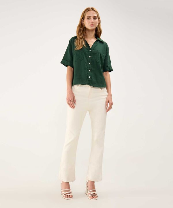 Camisa en Efecto Lino image number null
