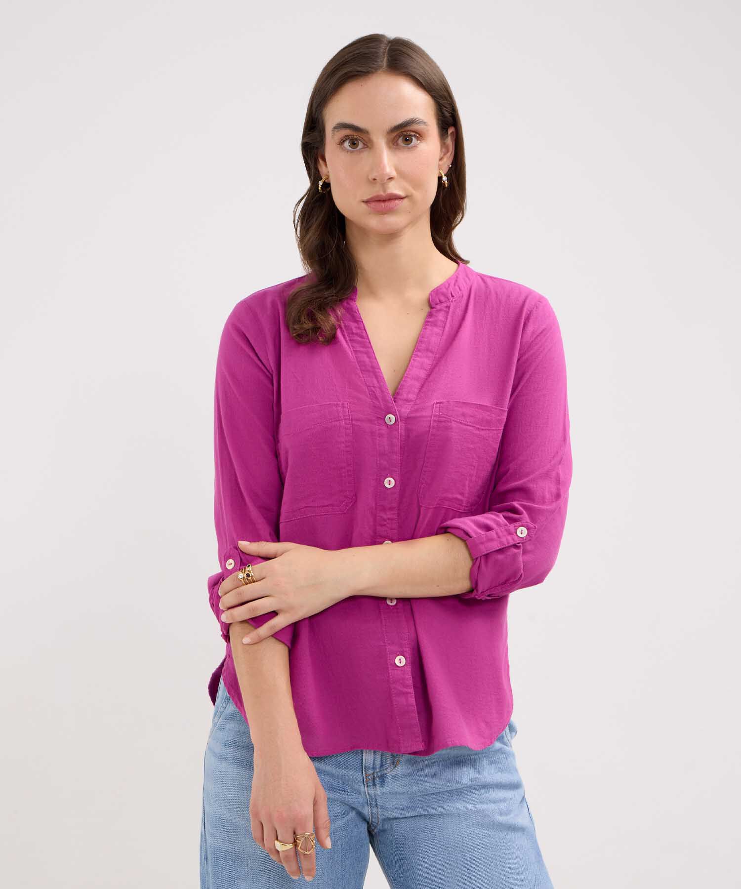 Blusa en Efecto Lino