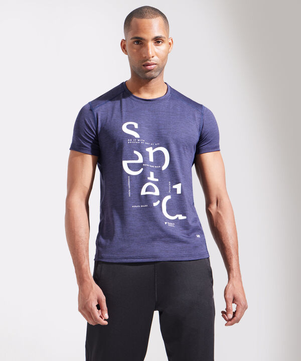 Camiseta Básica Manga Corta Cuello Redondo Jaspe Con Screen, Sport Líneas Patprimo image number null
