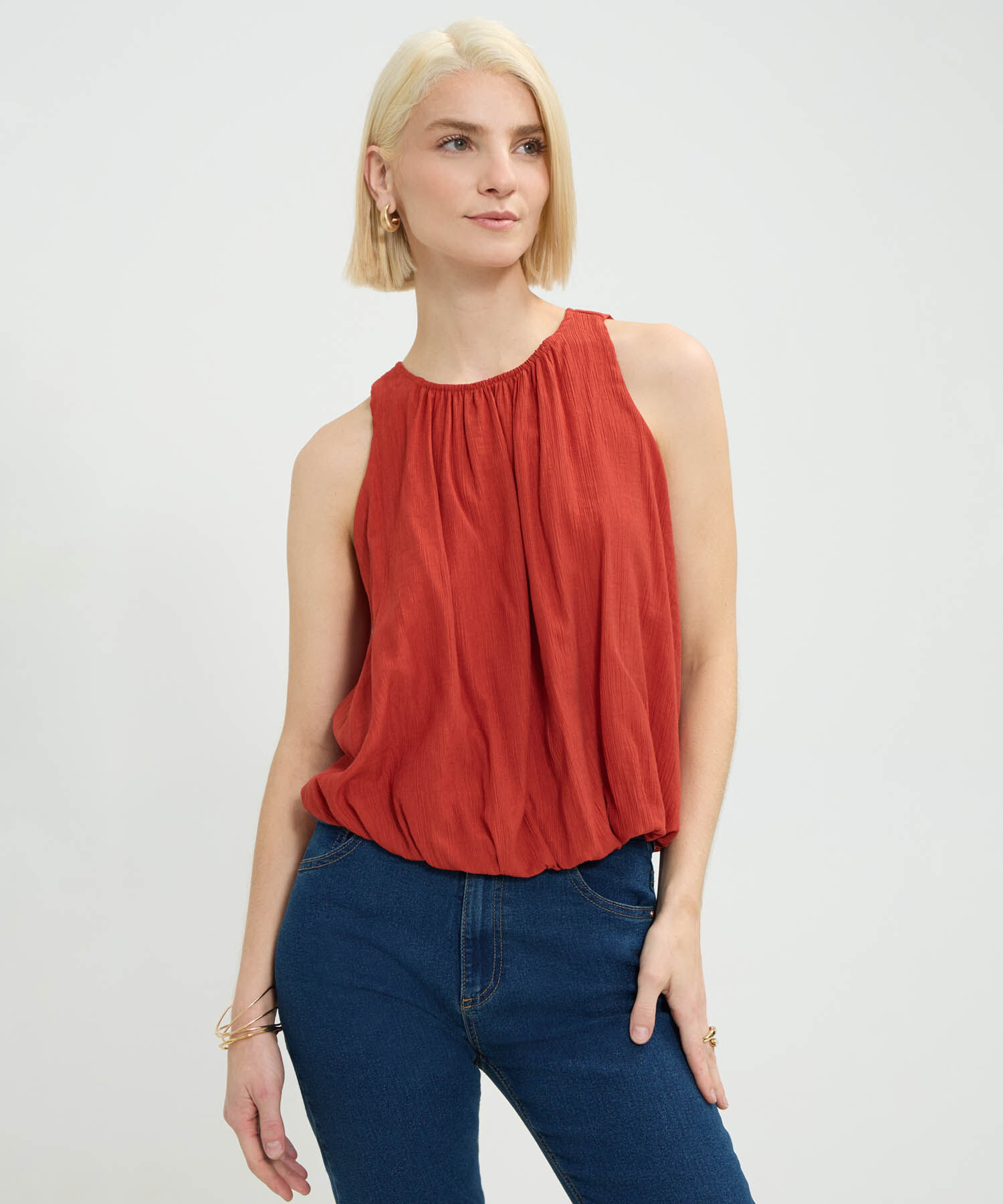 Blusa Unicolor Silueta Globo
