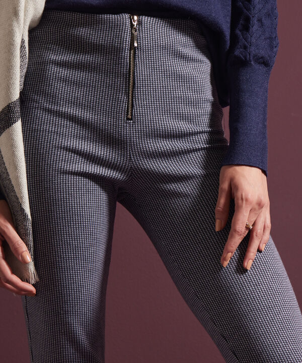 Leggings Preteñido Tiro Alto Con Cremallera En Frente image number null